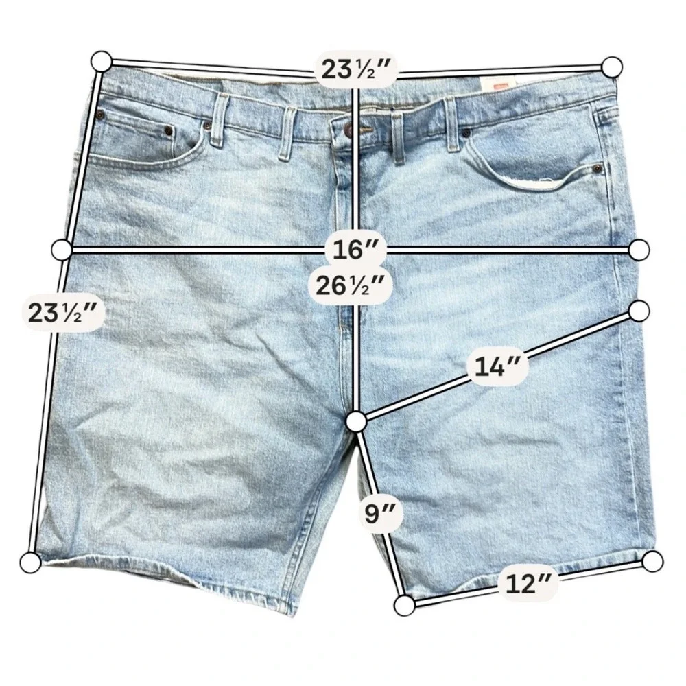 Wrangler Denim Shorts Mens 48 Light Blue Excellent Stretch Premium‎ Quality